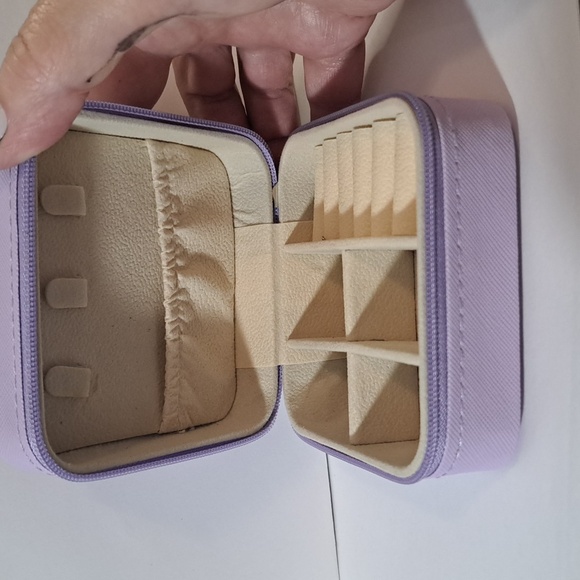 Hand Crafted Painted Portable Jewelry Trinket Box Lavender Lilac Purple Elephant - Picture 6 of 7